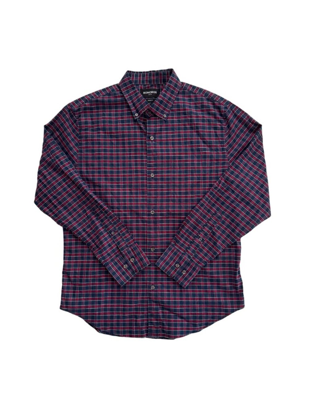 Bonobos Mens Plaid Button-Down Shirt Stretch Athletic Fit Long Sleeve Medium Sh - Picture 3 of 14